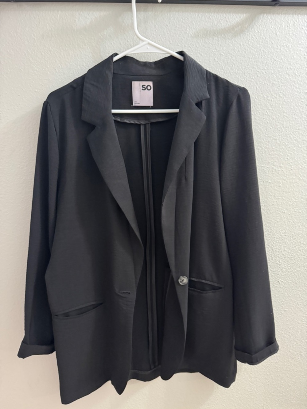 SO | Black Single-Button Women's Blazer